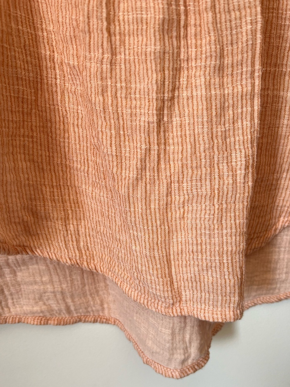 by Anthropologie Lightweight Peach Stripe Gauze Cotton Tunic Popover Blouse - Picture 9 of 14